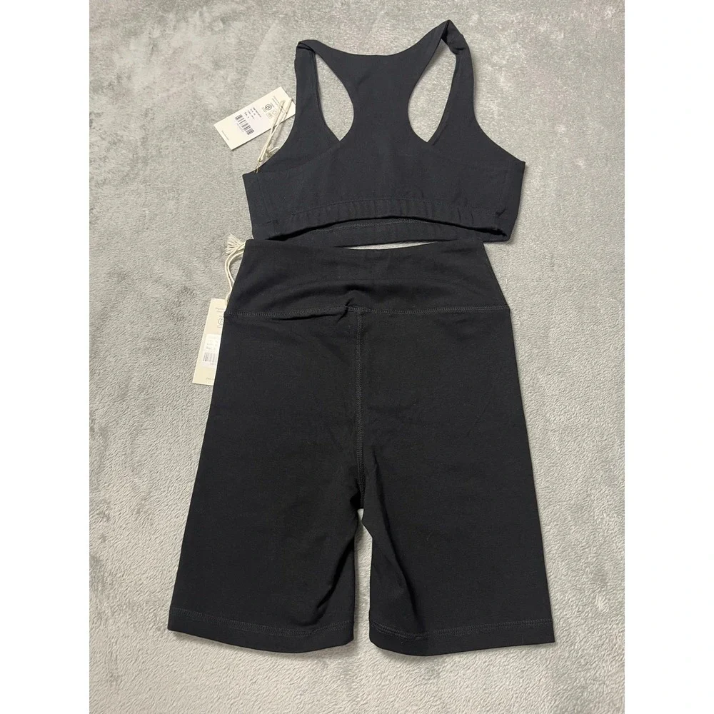 MATE The Label Organic Biker Shorts & Sports Bra Set Activewear Size S - Picture 11 of 12
